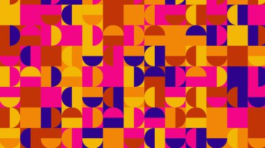 red, blue, yellow and orange geometric pattern, seamless wallpaper for tile, banner, tableclothe