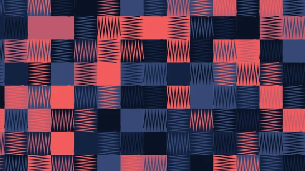 Piros Tiszta Kék Geometriai Minta Zökkenőmentes Tapéta Szövet Csempe Terítő — Stock Fotó