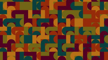 yeşil, turuncu ve sarı geometrik desen, kumaş, fayans ve masa örtüsü için kusursuz duvar kağıdı