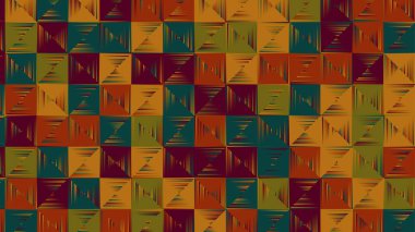 yeşil, turuncu ve sarı geometrik desen, kumaş, fayans ve masa örtüsü için kusursuz duvar kağıdı