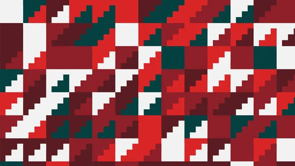 Grönt Vitt Och Rött Geometriskt Mönster Tapet För Tyg Kakel — Stockfoto