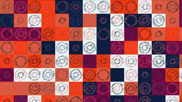 Blå Och Orange Geometriskt Mönster Tapet För Kakel Banderoll Bordsduk — Stockfoto