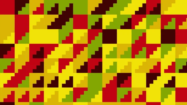 Żółty Czerwony Zielony Geometryczny Wzór Tapeta Płytki Baner Obrus — Zdjęcie stockowe