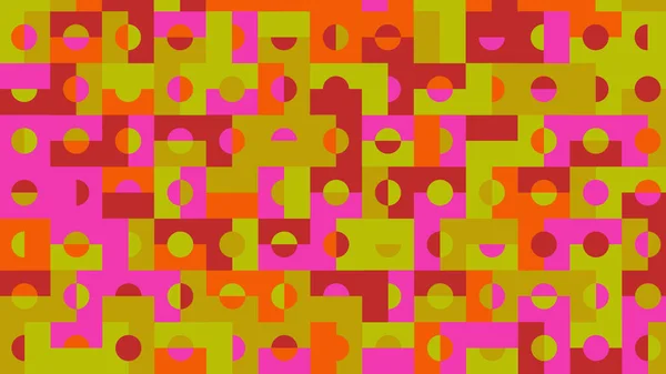 粉红色 黄色和橙色的几何图案 瓷砖墙纸 — 图库照片