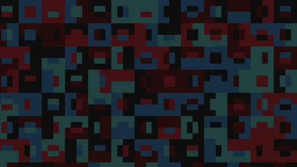 蓝色和红色几何图案 瓷砖墙纸 — 图库照片