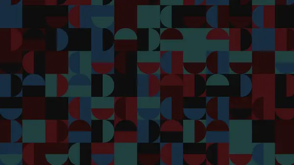 Mavi Kırmızı Geometrik Desen Fayanslar Için Duvar Kağıdı Afiş Masa — Stok fotoğraf