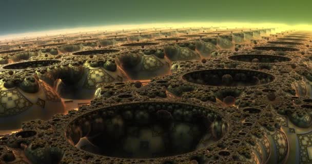 在外星太阳下的外星行星的表面 — 图库视频影像