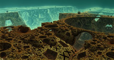 Yabancı bir gezegenin yüzeyi, yabancı bir güneşin altında.