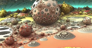 the surface of an virus or planet under an alien sun 3d rendering