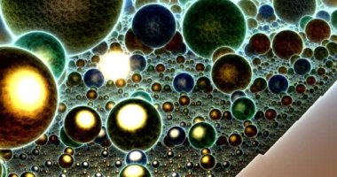 the surface of an multiverse with a lot of universes 3d rendering