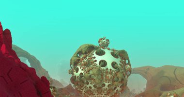 Bir virüsün ya da yabancı bir gezegenin yüzeyi yabancı bir güneşin altında.