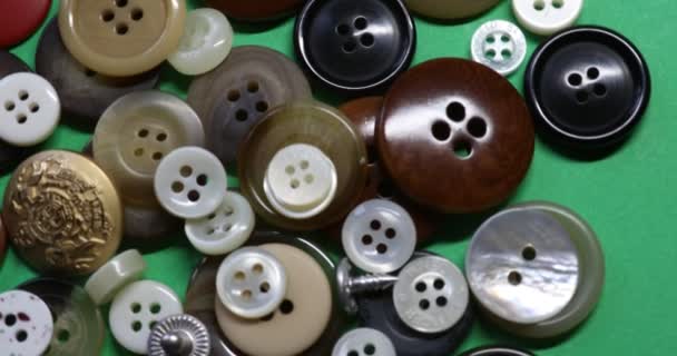 Large Number Buttons Clothes Heap — Vídeo de stock
