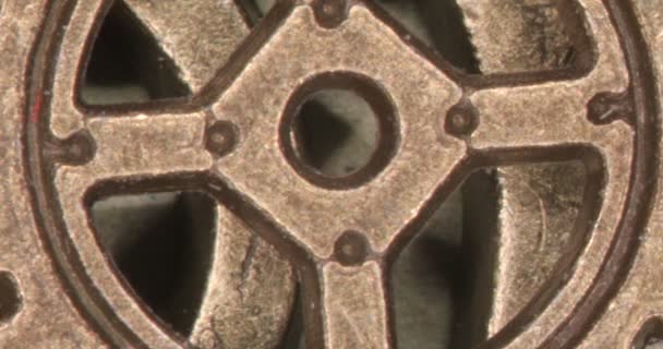 Brass Gears Interlocked Form Gear Clockwork — Video Stock