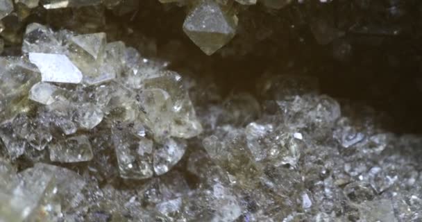 Little Barite Crystals Close — Stock Video