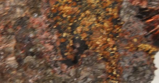 石上的埃莉诺矿石和Kakoxen矿物 — 图库视频影像