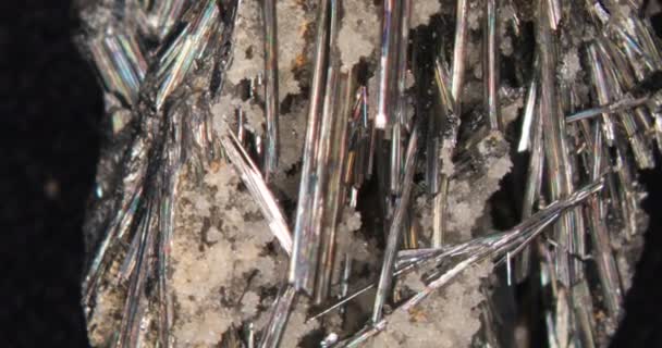 Antimonite Crystals Close — Stock Video