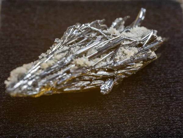 Antimonitové Krystaly Detailu — Stock fotografie