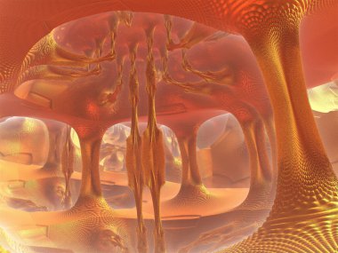 Yabancı bir gezegenin yüzeyi, yabancı bir güneşin altında.