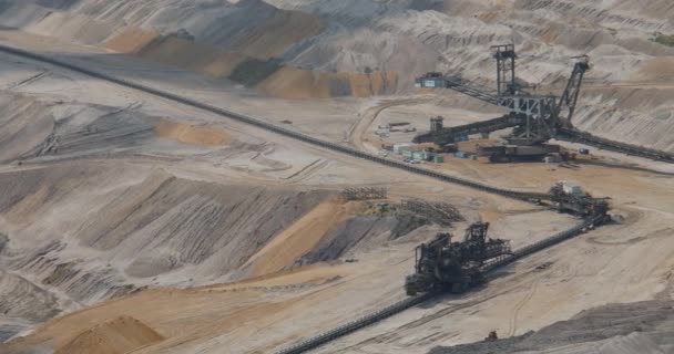 Almanya Nın Hambach Ormanı Ndaki Açık Maden Ocaklarında Linyit Madenciliği — Stok video