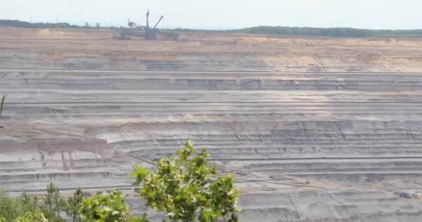Těžba Hnědého Uhlí Povrchových Dolech Hambachském Lese Německo — Stock video