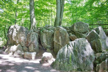 Hemer 'deki Felsenmeer Ormanında büyük kaya oluşumlarıyla