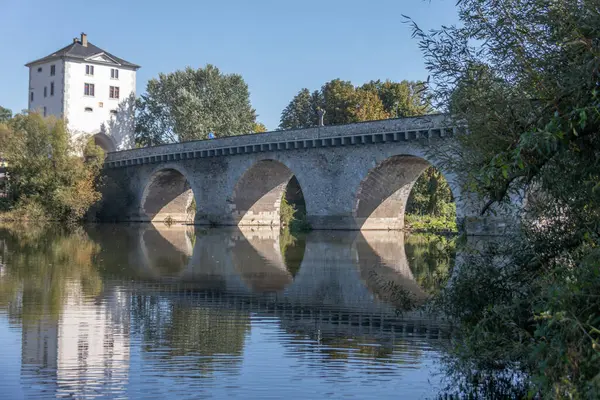 Vieux Pont Lahntal Comme Pont Voûté Sur Rivière — Photo