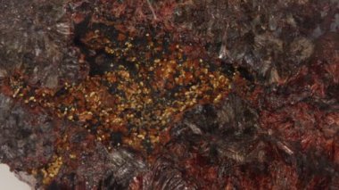 Taş üzerinde Eleonorite ve Kakoxen mineralleri