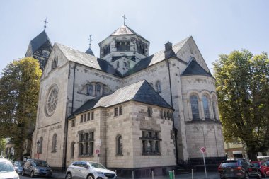 Duesseldorf NRW, Almanya 'daki St. Josef Katedrali' nde iki kulesi vardır.