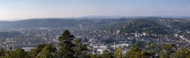 Landscape overview from above over Marburg in Hesse Germany
