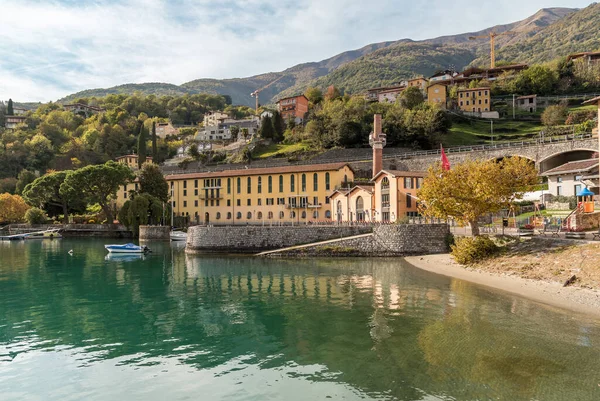 Lakefront Cremia Village Situated Shore Lake Como Autumn Time Lombardy — Stock Photo, Image