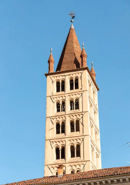 Pohled Katedrálu Santo Stefano Zvonice Piazza Duomo Historickém Centru Biella — Stock fotografie
