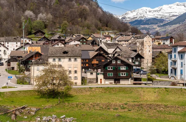 Chironico Uma Comuna Suíça Cantão Tessino Com Cerca 232 Habitantes — Fotografia de Stock