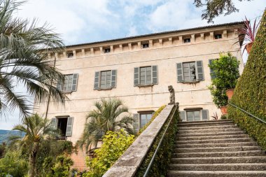 Botanik bahçeli Borromeo Sarayı Maggiore Gölü üzerindeki Isola Madre Gölü, Stresa, Piedmont, İtalya