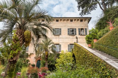 Botanik bahçeli Borromeo Sarayı Maggiore Gölü üzerindeki Isola Madre Gölü, Stresa, Piedmont, İtalya