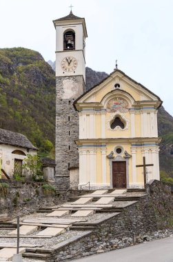 The parish church of Santa Maria degli Angeli in Lavertezzo, Verzasca valley, Locarno district, Switzerland clipart