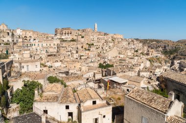 Matera, antik kasaba (Sassi di Matera), Basilicata, Güney İtalya. Unesco Dünya Mirası Sitesi.