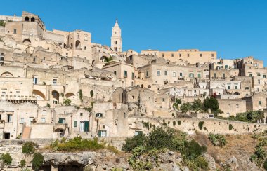 Matera, antik kasaba (Sassi di Matera), Basilicata, Güney İtalya. Unesco Dünya Mirası Sitesi.