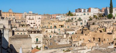Matera, antik kasaba (Sassi di Matera), Basilicata, Güney İtalya. Unesco Dünya Mirası Sitesi.