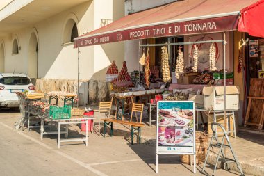 Trapani, Sicily, Italy - September 23, 2016: Typical Sicilian shop selling typical products in center of Trapani.