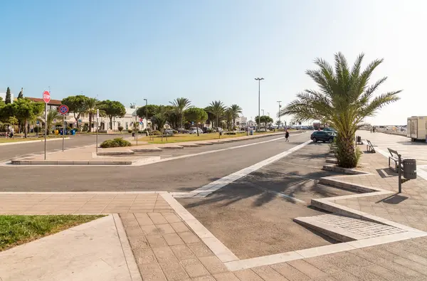 stock image Porto Cesareo, Puglia, Italy - October 8, 2023: Promenade in Porto Cesareo, seaside resort on the Ionian sea in Puglia, province of Lecce.