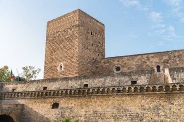 Bari, Puglia, İtalya 'daki Norman-Swabian Kalesinin dış görünüşü