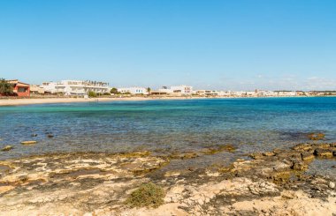 Landscape of Ionian sea from Punta Prosciutto, province of Lecce, Puglia, Italy clipart