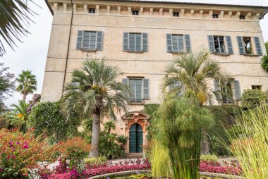 Botanik bahçeli Borromeo Sarayı Maggiore Gölü üzerindeki Isola Madre Gölü, Stresa, Piedmont, İtalya