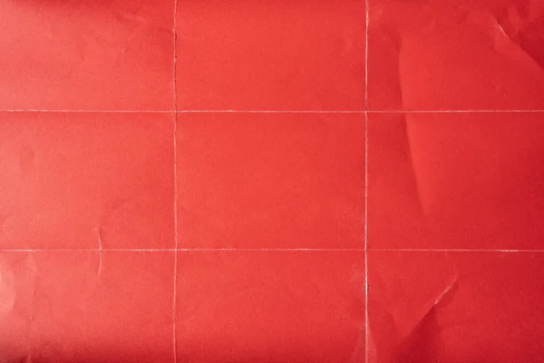 Papírová Textura Složeného Červeného Plakátu — Stock fotografie