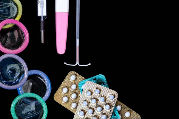 Zbliżenie Różnych Metod Antykoncepcji — Zdjęcie stockowe