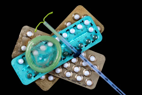 Different Contraceptive Methods Close — Stock Photo, Image