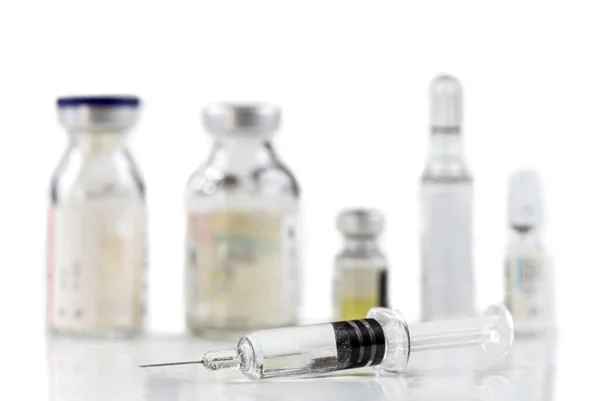 Vials Syringe Vaccine Injection — Stock Photo, Image
