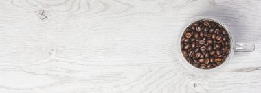 Kahve çekirdekli cam pankart.