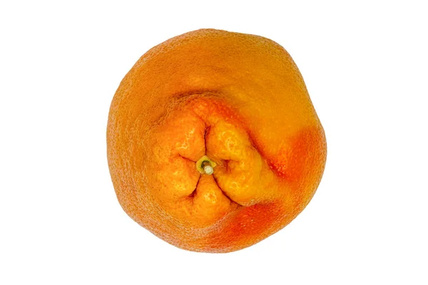 Zralé Grapefruitové Ovoce Izolované Bílém Pozadí Zblízka Shora — Stock fotografie