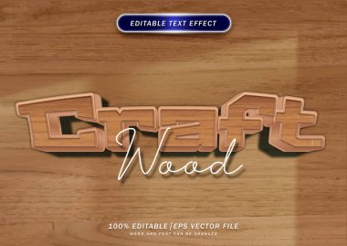 3d tahta tarzı metin ve doku düzenlenebilir metin efekti